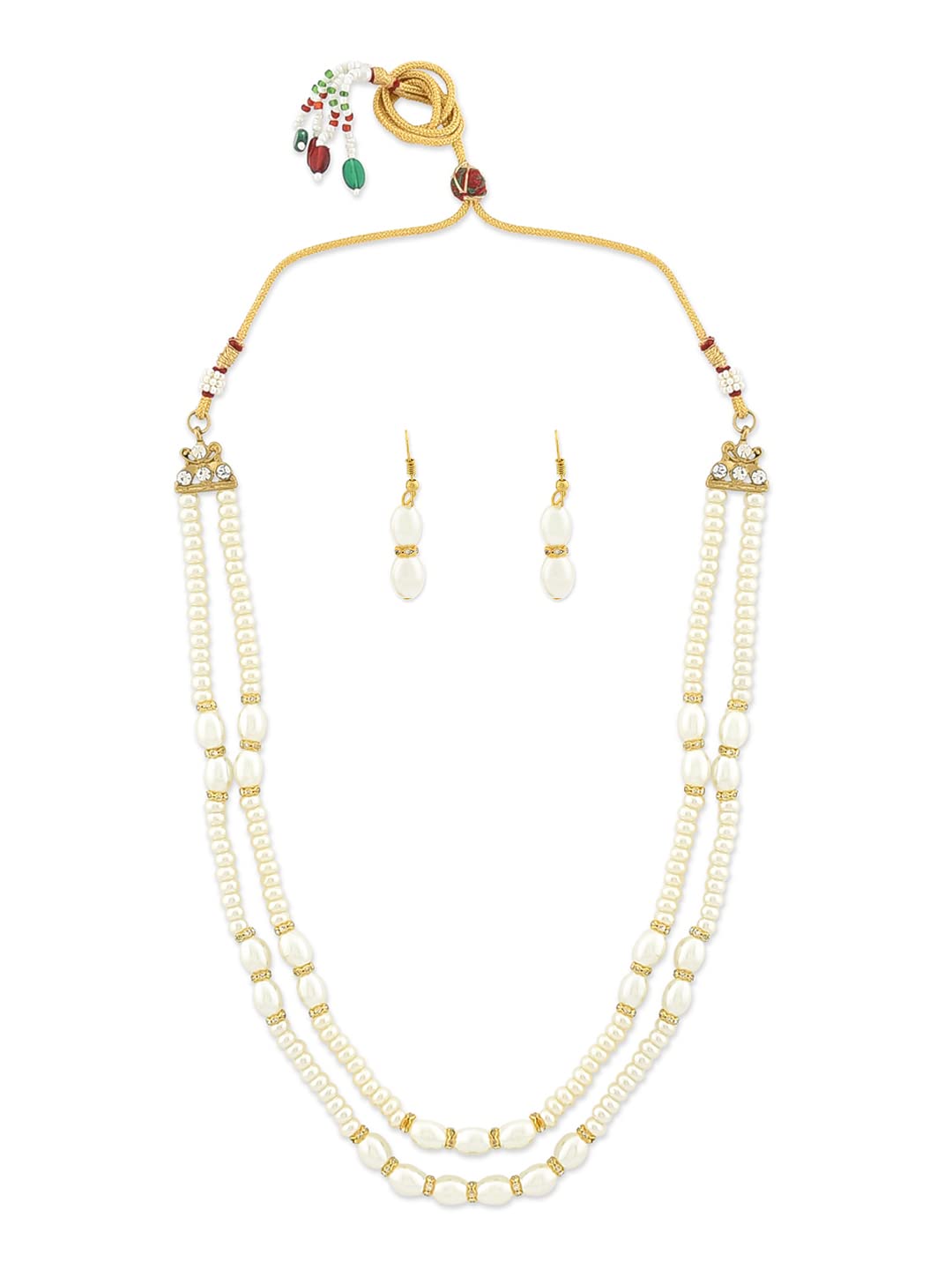 ZAVERI PEARLS Gold Tone 2 Layers Pearl Embellished Necklace & Earring Set For Women-ZPFK11537 (B09NM93X6K) Amazon Price History, Amazon Price Tracker
