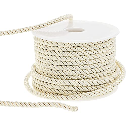 Rayon Nylon Twisted Cord Trim Rope (36 Yards, Cream, 2 Pack) #TOP3