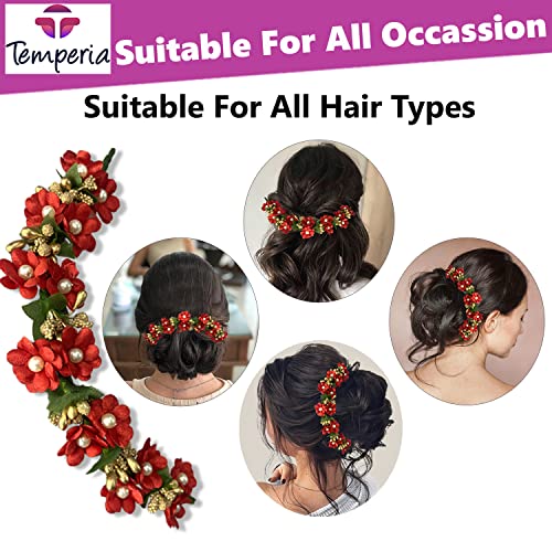 Temperia Red Rose Bridal Hair Accessories for Women - Image 7