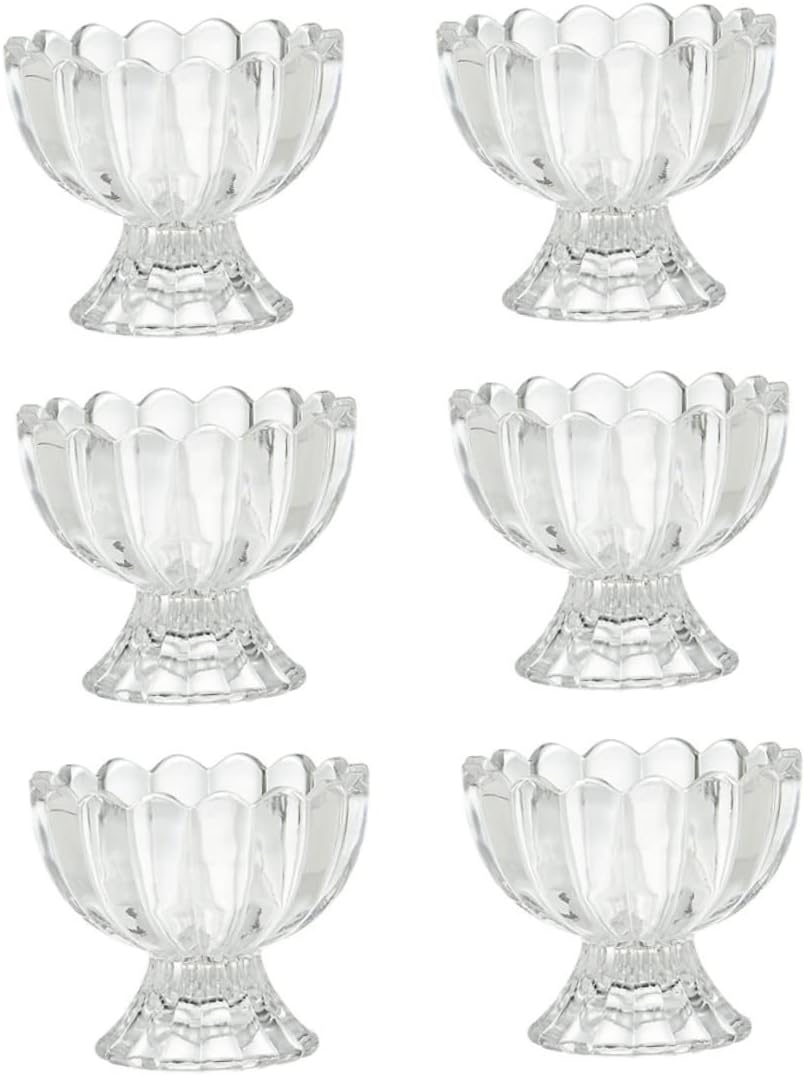 Cabilock 6Pcs Transparent Dessert Cups Elegant Ice Cream Holders for Pudding Jelly and Fruit Reusable and Easy to Clean for Daily Use and Special Occasions
