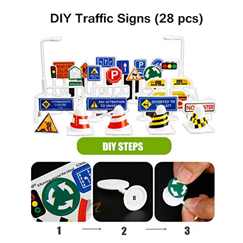 image for H2solution Pull Back Vehicles, Car Toys Set with Play Mat, 6 Pcs Vehic