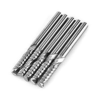 Wolframcarbid-Schaftfräser-Set, Einzelschneide, 5-teiliger 1/8-Zoll-Schaft-CNC-Bit mit Acryl-, PVC-, MDF- und Holzschneidebereich