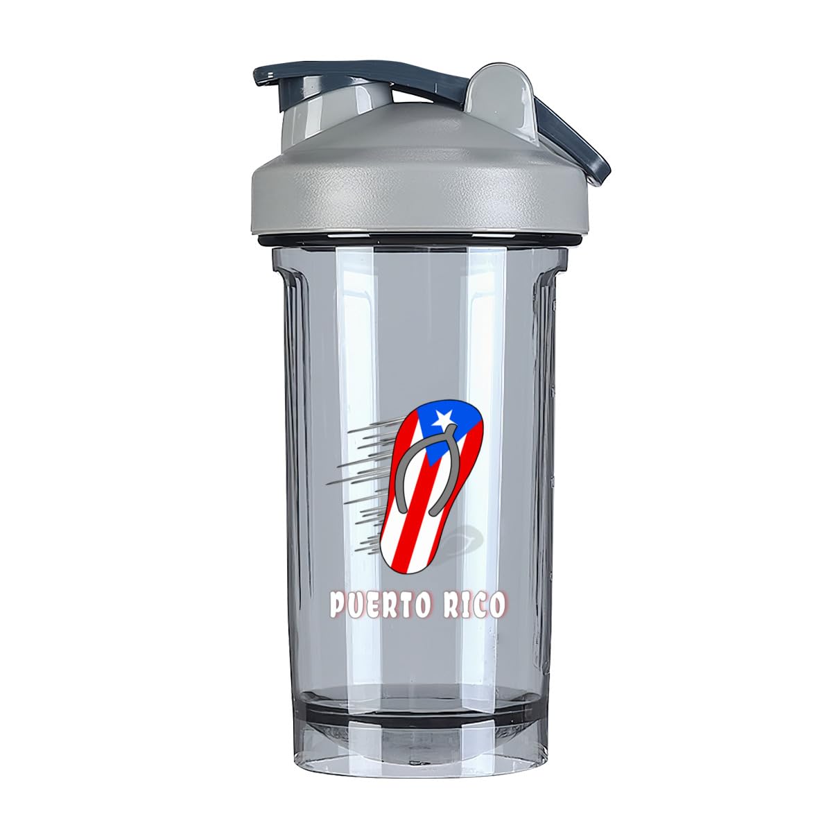 Funny Porto Rico Puerto 2 18 Ounce Shaker Cup,Fashion Theme Pattern Shaker Bottle Leak-proof Workout Shake Bottles 500ML/18 oz Perfect for Pre Workout Gray 0