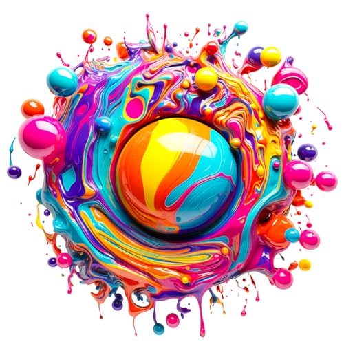 Bgraamiens Paint Splashes - 1000 Pieces Gradient Colorful Impossible Puzzle for Adults, Hard Challenge