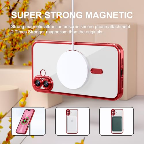Image of Misea Magnetic for iPhone 17 Case Compatible with MagSafe Red