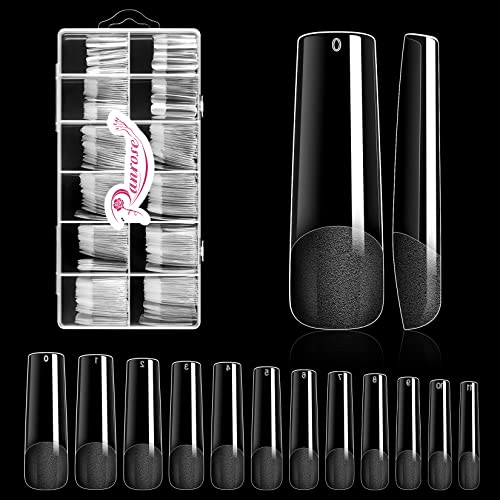 Ranrose Long Straight Nails Tips,240PCS Full Cover Soft Gel Nail Tips for Acrylic Nails Professional...