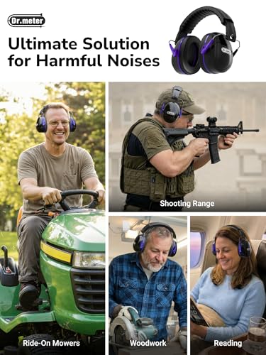 Image of Dr.meter Ear Protection for Gun Range, 31dB SNR Noise Reduction Safety Ear Muffs, Hearing Protective Noise Cancelling Headphones for Autistic Kids Adults Earmuff for Mowing Monster Jam