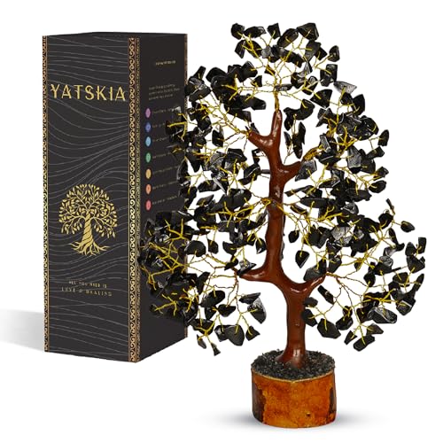 YATSKIA Black Tourmaline Crystal Tree,...