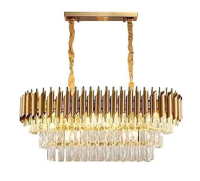 Image of Modern Ceiling Lamp 3-Tier Round Crystal Chandelier for Living Room | Modern Ceiling Light Jhumar for Hall for Home Decoration + 3 Color LED Light (Full Gold, 800 * 300MM)