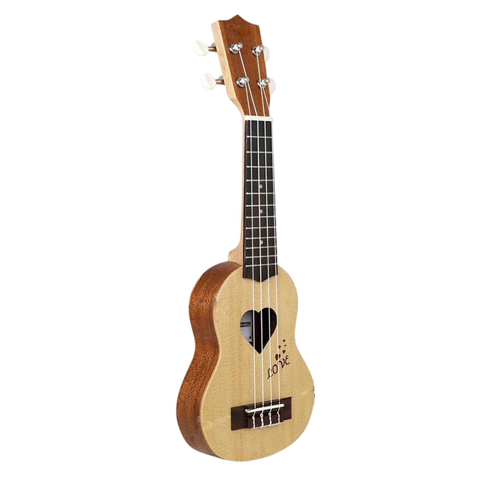 Estándar Ukelele Ukelele De 17 Pulgadas Madera Abeto Instrumento Musical 4 Cuerdas Con Bolsa Almacenamiento(Wood color)