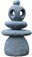 Japanese Pagoda Stone Lantern - Weatherproof Stacked Stone Sculpture for Zen Garden, Fairy Garden & Outdoor Decor
