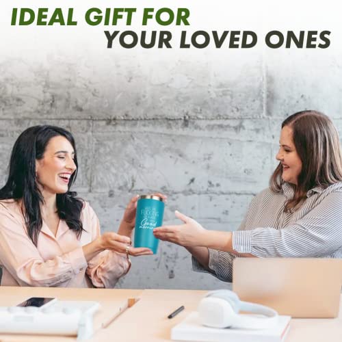 Good Morning Tumbler 590 ml, Here We Go Again humor engraçado piada sarcasmo isolado para irmão irmã