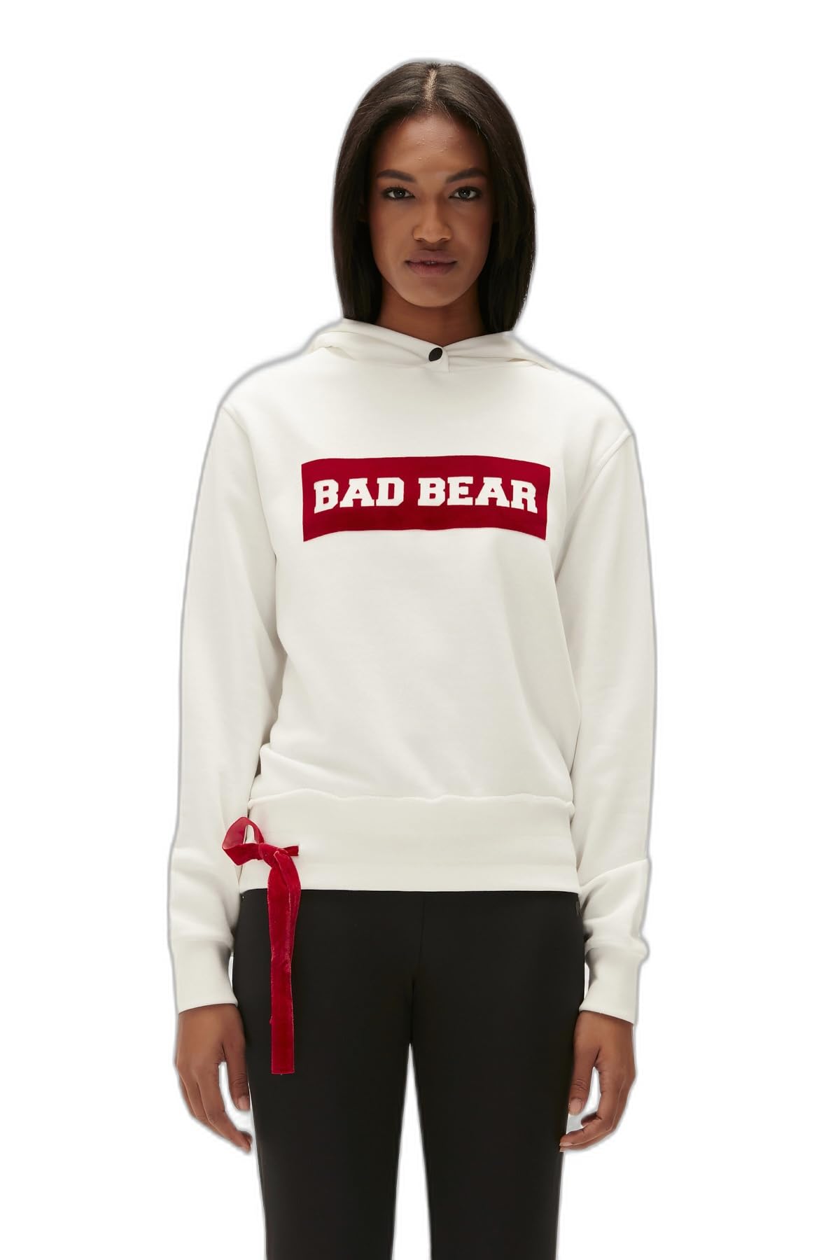 Bad Bear Flog Beyaz Kadın Kapüşonlu Sweatshirt Hoodie M