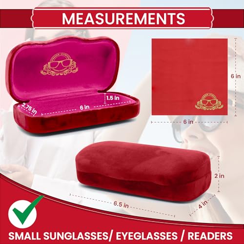 Image of Hard Shell Glasses Case w /Cloth,Velvet Reading Glass, Eyeglass Case, Lightweight, Crush-Resistant, Men & Women
