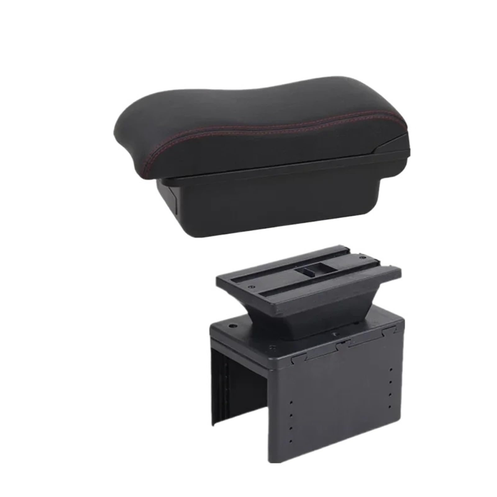 Umdjju A2 Red Line No Usb For Fiesta Car Armrest Storage Box Dedicated Retrofit Interior Accessories Car Centre Console Armrest Box(A2 Red Line No Usb)