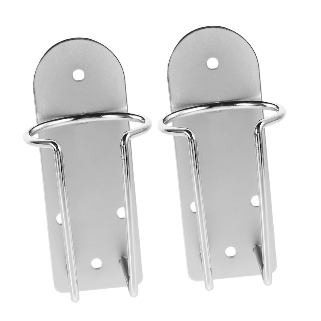 Beavorty 2-piece Stainless Steel Hair Dryer Accessory Organizer Versatile Barber Station Modern Wall-mounted Hair Tool Holder