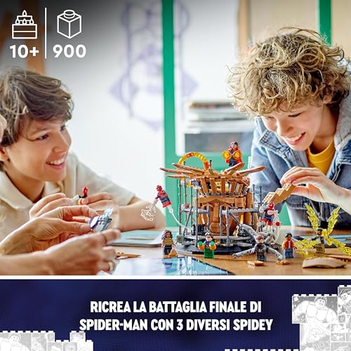 | Marvel La Battaglia Finale di Spider-Man, Ricrea la Scena di Spider-Man: No Way Home con 3 Peter Parker e le Minifigure di Sandman, Doctor Strange, Green Goblin, Electro, Ned e MJ 76261 - Lego - Immagine 2