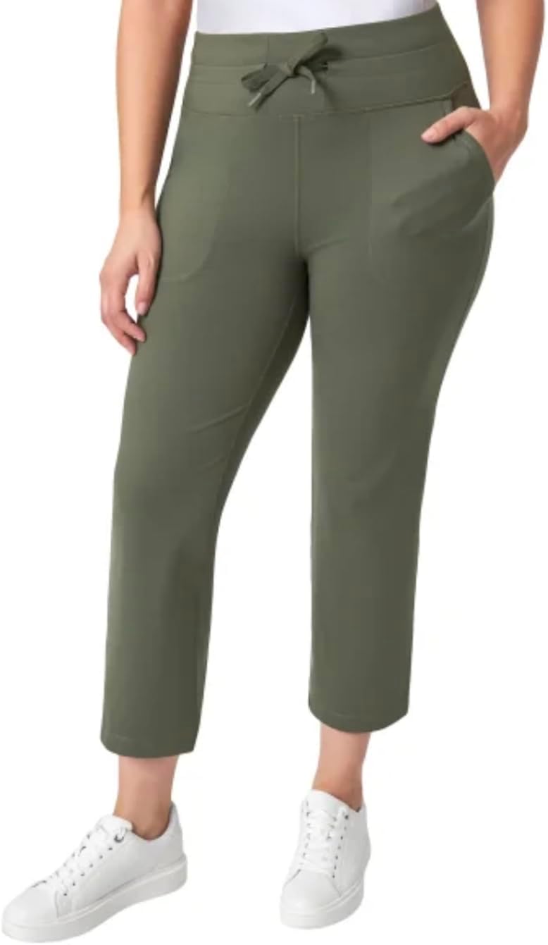 Mondetta Women’s Moisture Wicking High Rise Drawstring Capri Pant