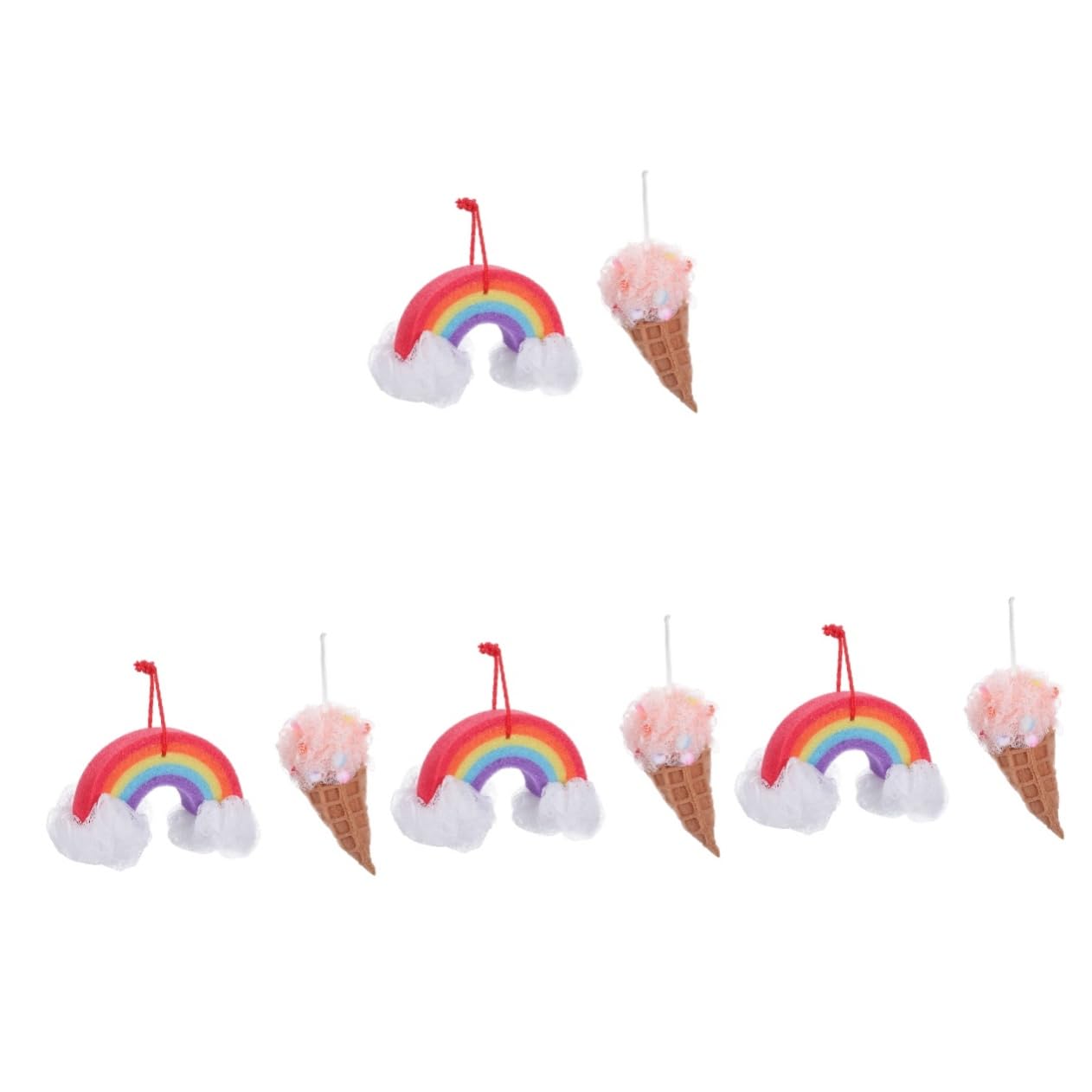 Didiseaon 8pezzi Palline Rainbow Ice Spugne Esfolianti Per Doccia Per Rilassante e Rigenerante Colori e