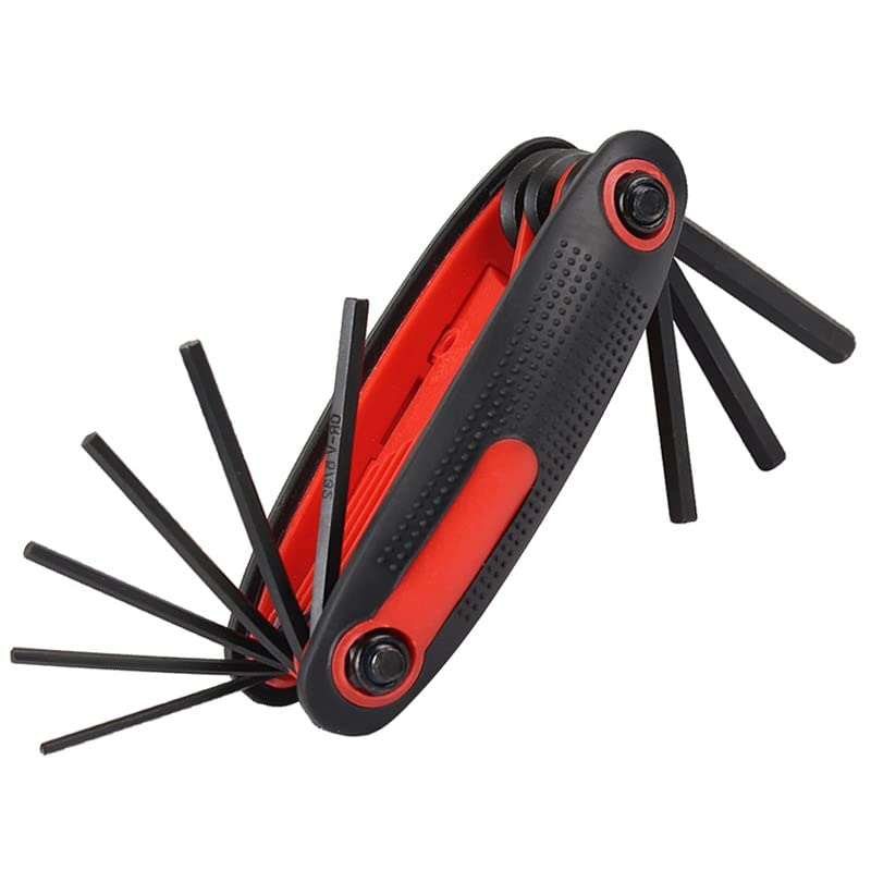 Schraubenschlüssel – 9-in-1-Klapp-Sechskantschlüssel-Set, Sechskantschlüssel-Treiber, Auto-Fahrrad-Geräte-Reparatur-Werkzeug-Set, Taschenwerkzeug, professioneller Schaltschlüssel