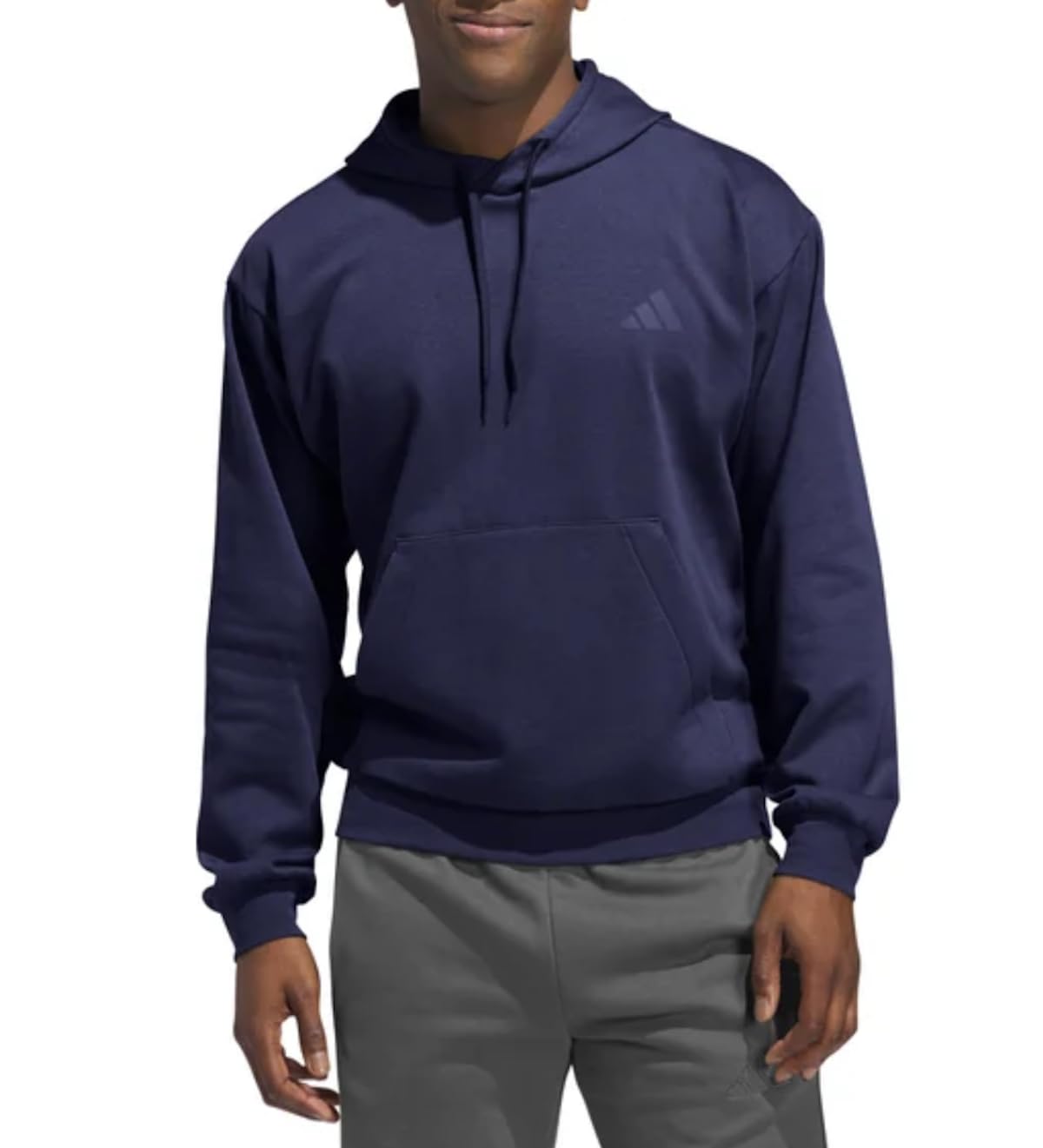 Adidas Sudadera con capucha de forro polar para hombre con bolsillo canguro