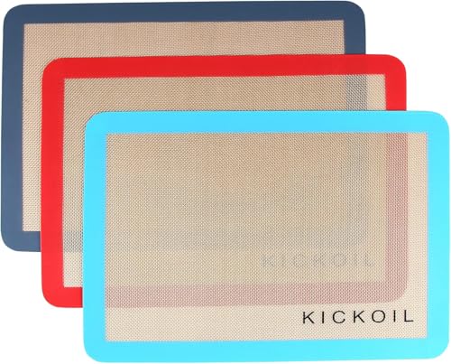 Silicone Baking Mats Set of 3, Non-Stick Reusable BPA-Free Oven Liners,100% Food-Grade Silicone...