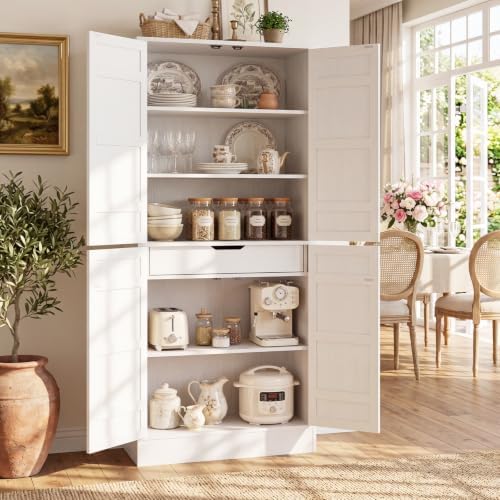 Unikito 71" Tall Kitchen Pantry Storage Cabinet with 2 Built-in Drawers - 2