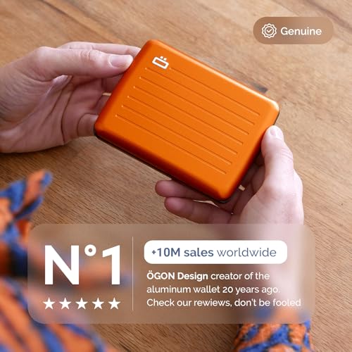 Image of OGON -DESIGNS- Aluminum wallet, Large capacity with metal lock, RFID Protection against fraud and demagnetization, Smart Case OSLO Large model