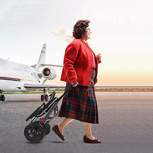 18 In Seat Portable Wheelchair Ultra Lightweight Foldable For Adults And Kids With Hand Brake - Trolleys For Seniors Aircraft Travel #TOP7