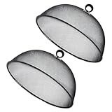 Holibanna 2er Satz Edelstahl Steak Abdeckhauben Lebensmittel Schutzhüllen Haushalt Küchenaccessoires Frischhaltehauben Dome Abdeckungen