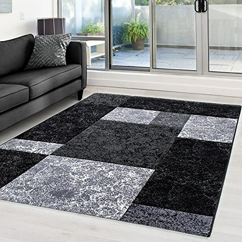 Tapis antistatique 80x150 cm facile à nettoyer motif carreaux gris
