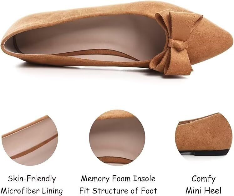 Image of SAILING LU Women's Bow-Knot Pointed Toe Ballet Flats