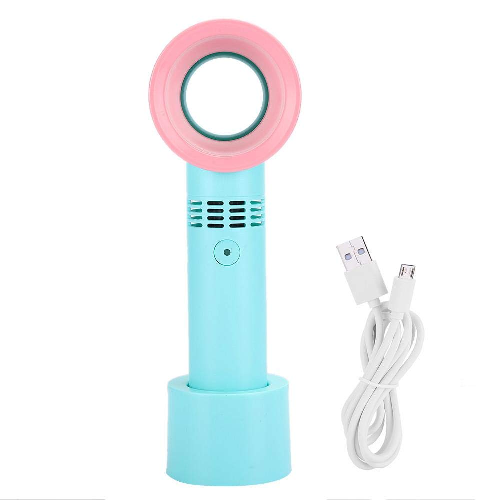 Portable Fan,Mini USB Rechargeable Handheld Fan,Quiet Hand Held Bladeless Cooling Fan with Built-in 2000mAh Large Battery,Low Noise,for Home/Outdoor/Camping/Car( Green)