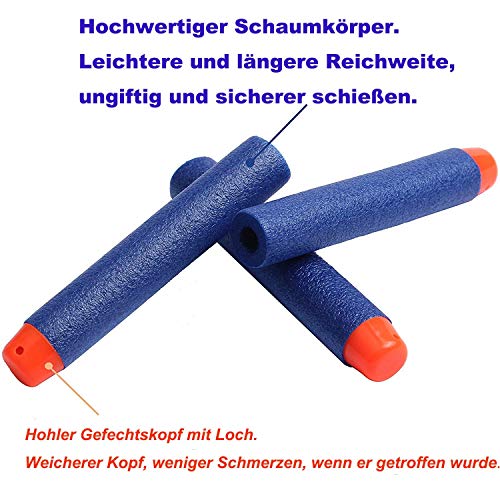 LVHERO 2 Stück Nerf N Strike Blaster Kompatibler 18er Clip Magazine Schnell Nachladen Clip mit 40 Stück 7,2cm Pfeile Dart Bullets