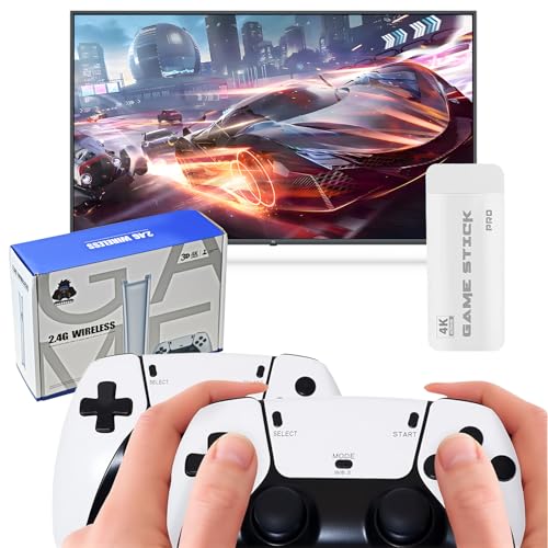 Retro Gaming Console Upgrade Game Stick 4K Built-in 23 Emulators 20000+ Games, Plug and Play Video Games for TV and Dual 2.4G Wireless Controller, Games Nostalgic Stick for Christmas Gift