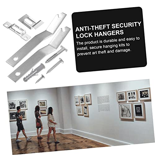 Image of TEHAUX 2Sets Security Locking Picture Hanging Kit Durable Hardware for Museums Galleries Easy to Install Prevents Art Theft for Frames Up to Wide