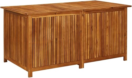 vidaXL Caja de almacenamiento de acacia de madera maciza para patio muebles de cofre de varios tamaños