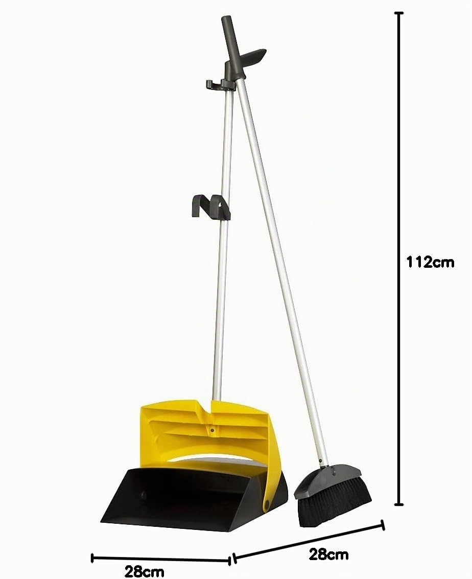 Vermop 1089005 Ergonomische Kehrgarnitur, Anthrazit, Gelb, 28 x 112 cm