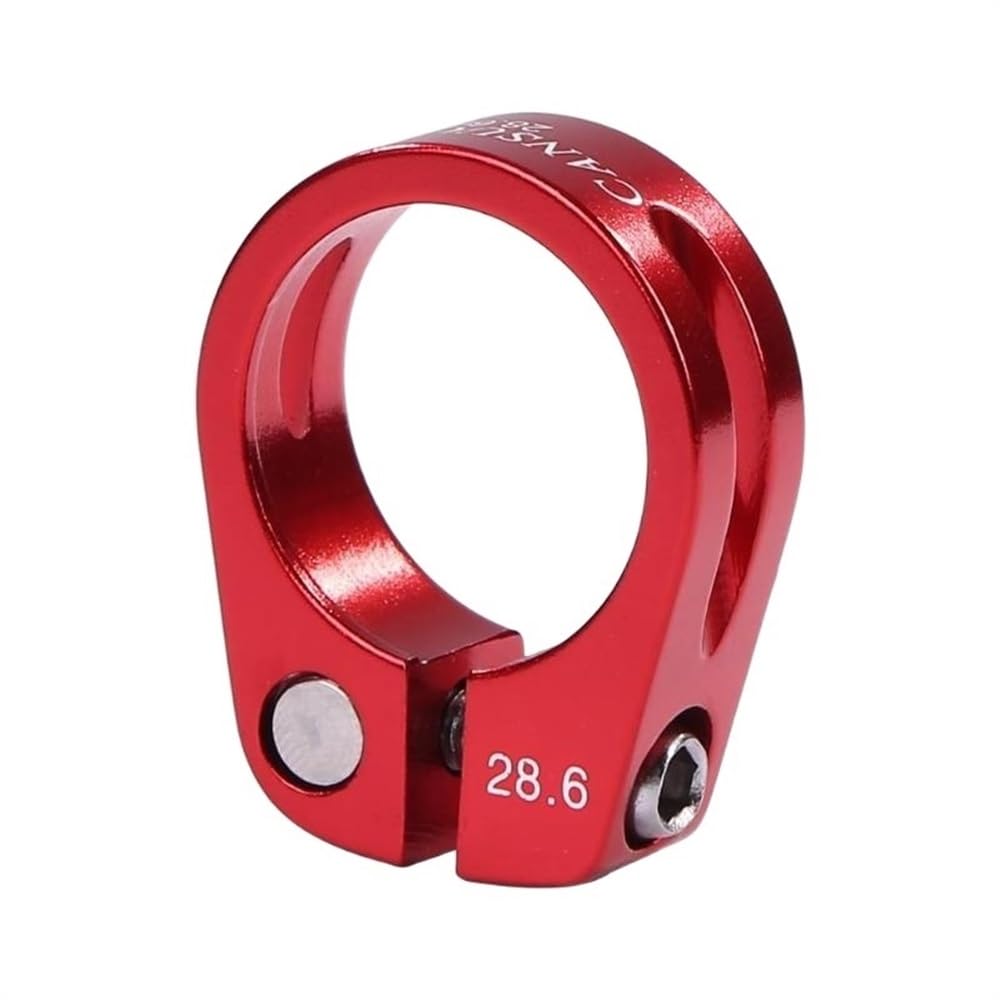 Bike Seat Clamp Alloy Road Bicycle Seat Post Clamp 28.6mm/30mm Pipe Bike Seatpost Clamps(28.6mm Red)
