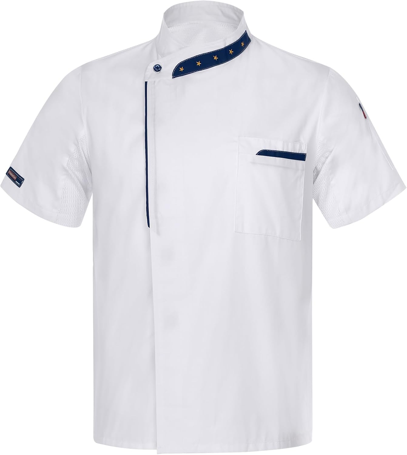 iiniim Unisex Chef Jacket Men's Chef Coat Restaurant Kitchen Chef Uniforms Short Sleeve Cooking Hotel