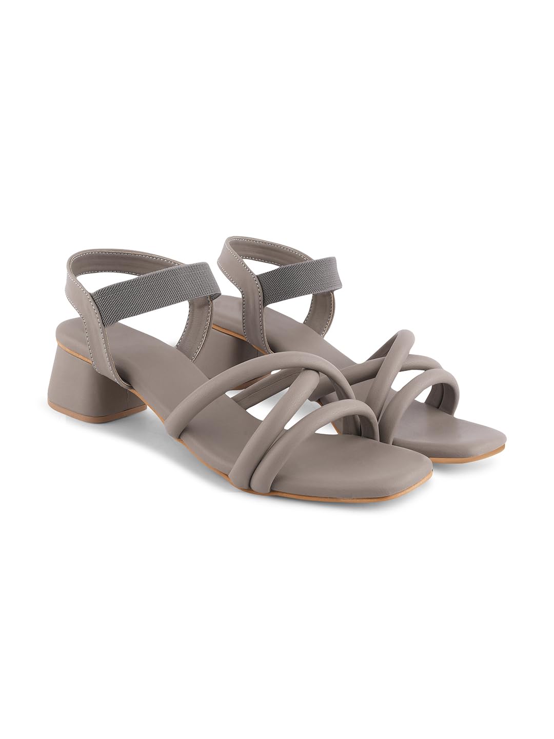 FROH FEET Fancy & Comfortable Ankle Striped Block Heel Sandal For Women & Girls | (Chiku, 41) (B0D7CG8CDX) Amazon Price History, Amazon Price Tracker