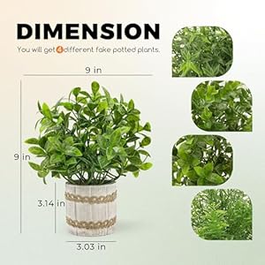 Der Rose 4 Pack Small Fake Plants Indoor Mini Artificial Plants for Home Office Farmhouse Decor Bathroom Bedroom Kitchen Desk Decor Der Rose 4 Pack Small Fake Plants Indoor Mini Artificial Plants for Home Office Farmhouse Decor Bathroom Bedroom Kitchen Desk Decor