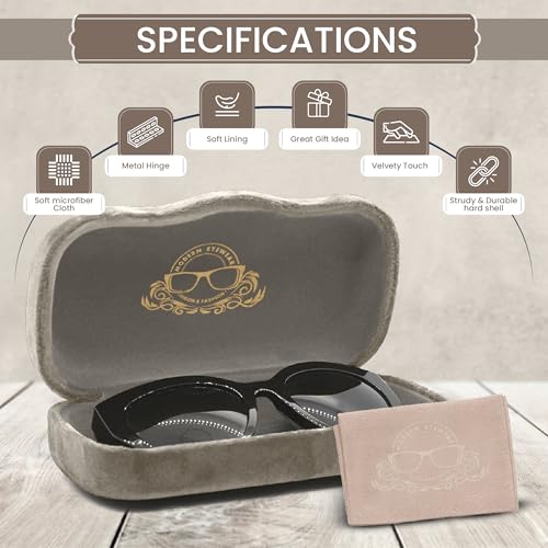 Image of Hard Shell Glasses Case w /Cloth,Velvet Reading Glass, Eyeglass Case, Lightweight, Crush-Resistant, Men & Women
