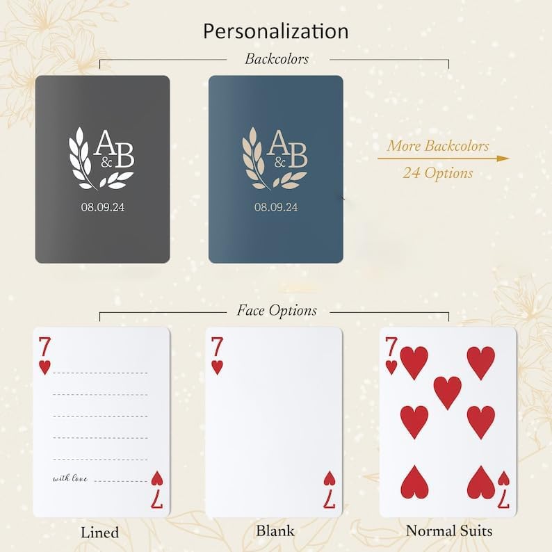 Baraja de Cartas Personalizada para Boda con Monograma miniatura 2