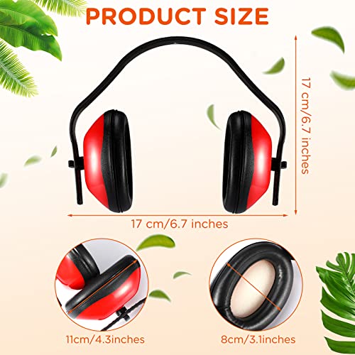 6 Pcs Soundproof Earmuffs Hearing Protection Headphones Adjustable Padded Defender Noise Reduction Earplug (Red) - Image 4