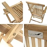 2er-Set Gartenstuhl Terrassenstuhl Klappstuhl aus Teak-Holz Hochlehner - 4