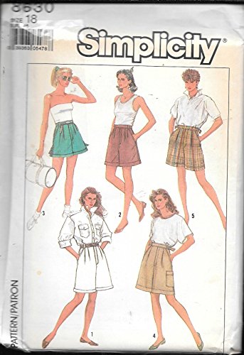 Patron Simplicity 8630 short femme taille 18 en 3 longueurs pour couture été