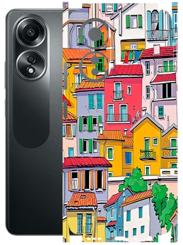 Image of AtOdds - Full Body Back Screen Guard Protector Film - Lamination Wrap Skin Sticker Compatible with Oppo A58 (4G) | Scratchproof Matte Finish (Concrete Jungle)