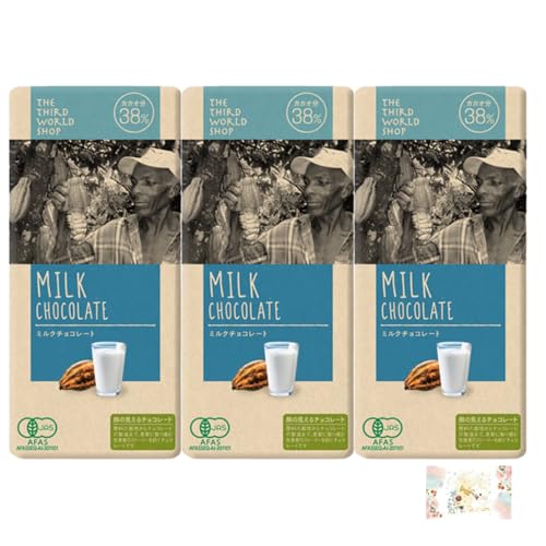 第3世界ショップ フェアトレード有機ミルクチョコレート 80g(×3枚)※フェアリーチェオリジナルメッセージカード付き