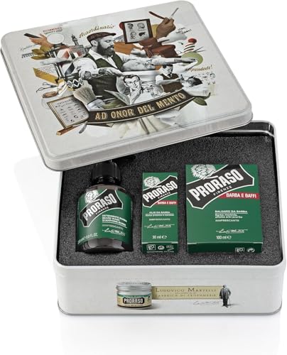 Proraso Lot de 3 barbes rafraîchissantes pour soin quotidien masculin